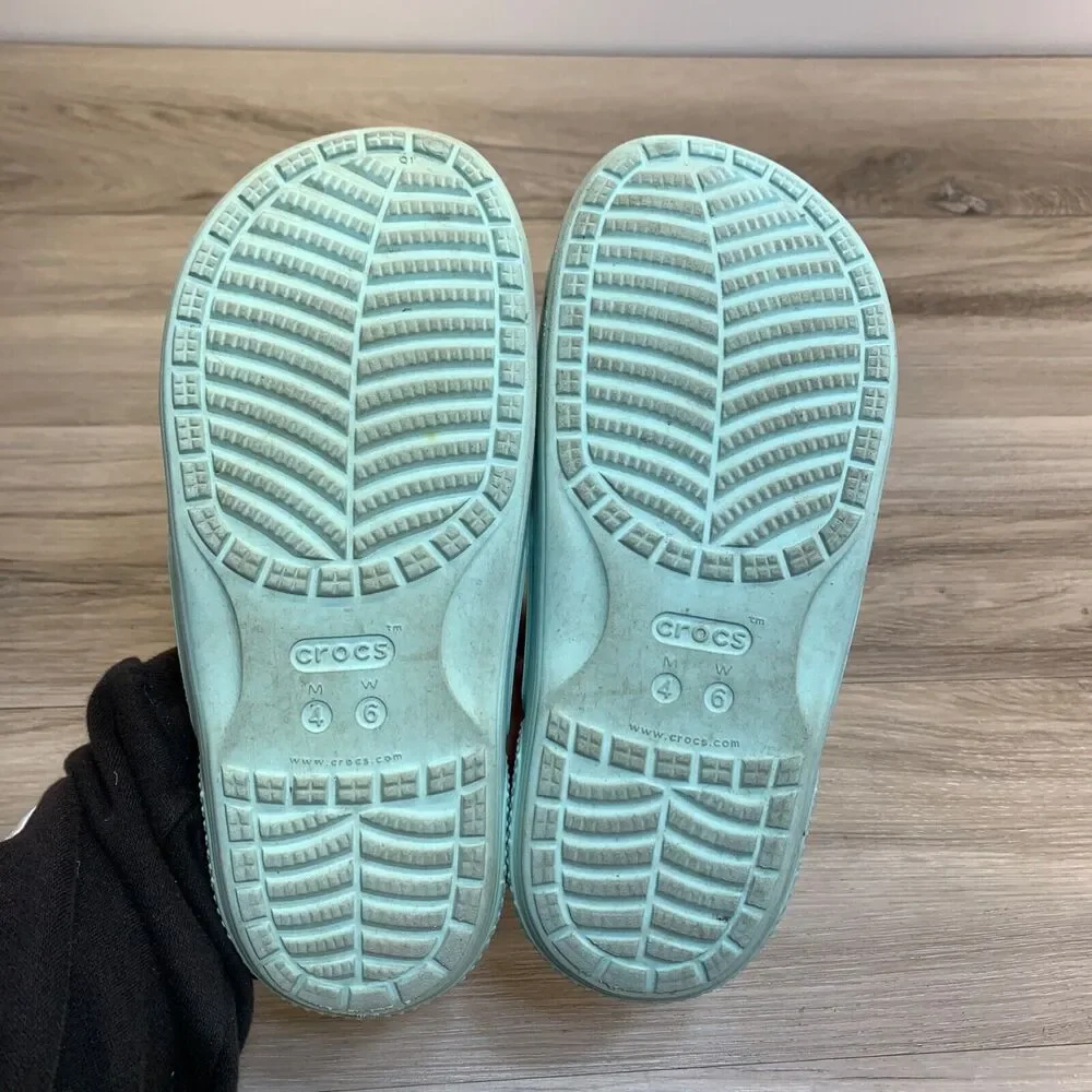 Crocs Classic 206761 Two-Strap Sandals Slides‎ Light Blue Mens 4  Womens 6